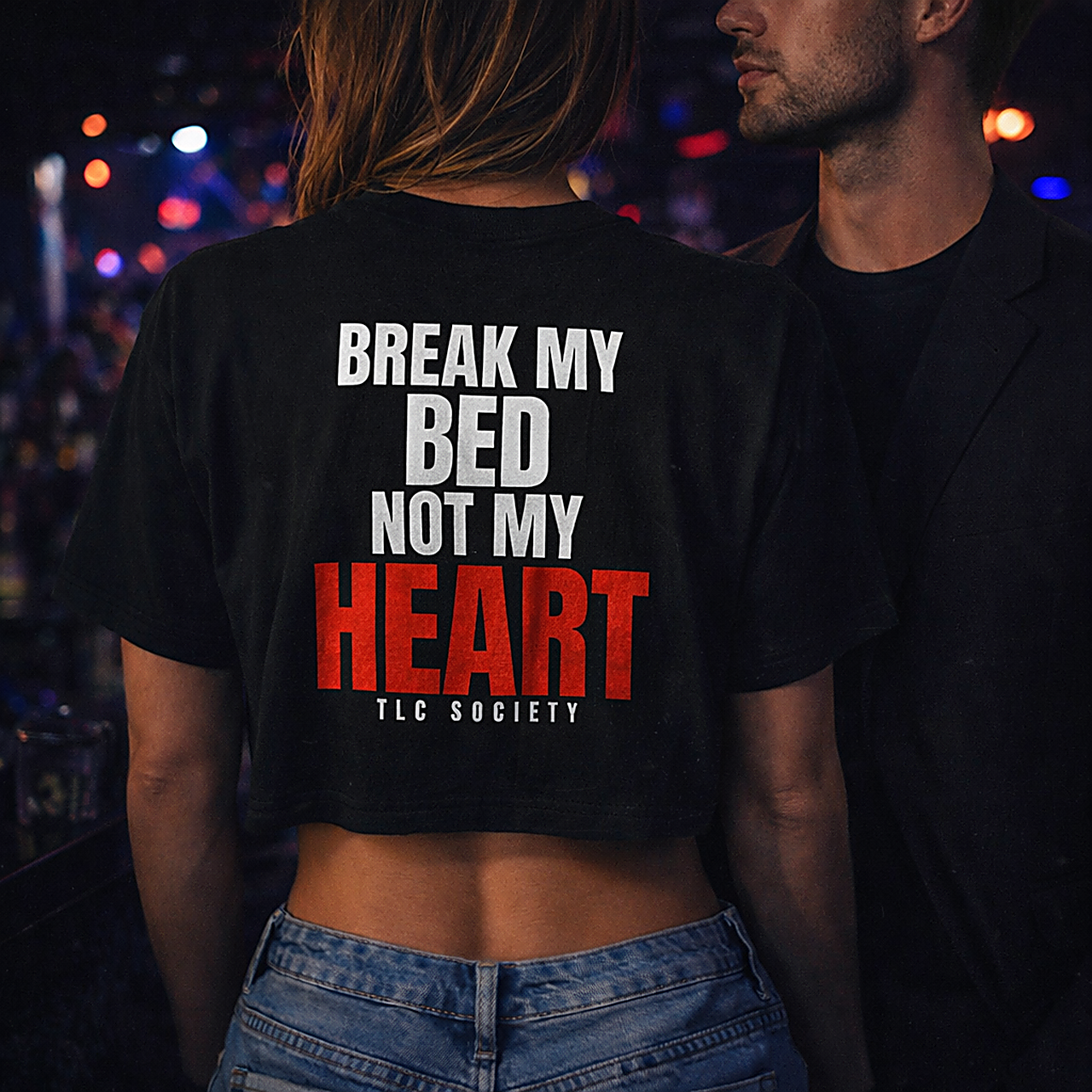 Break My Bed Not My Heart Crop Tee | TLC Society